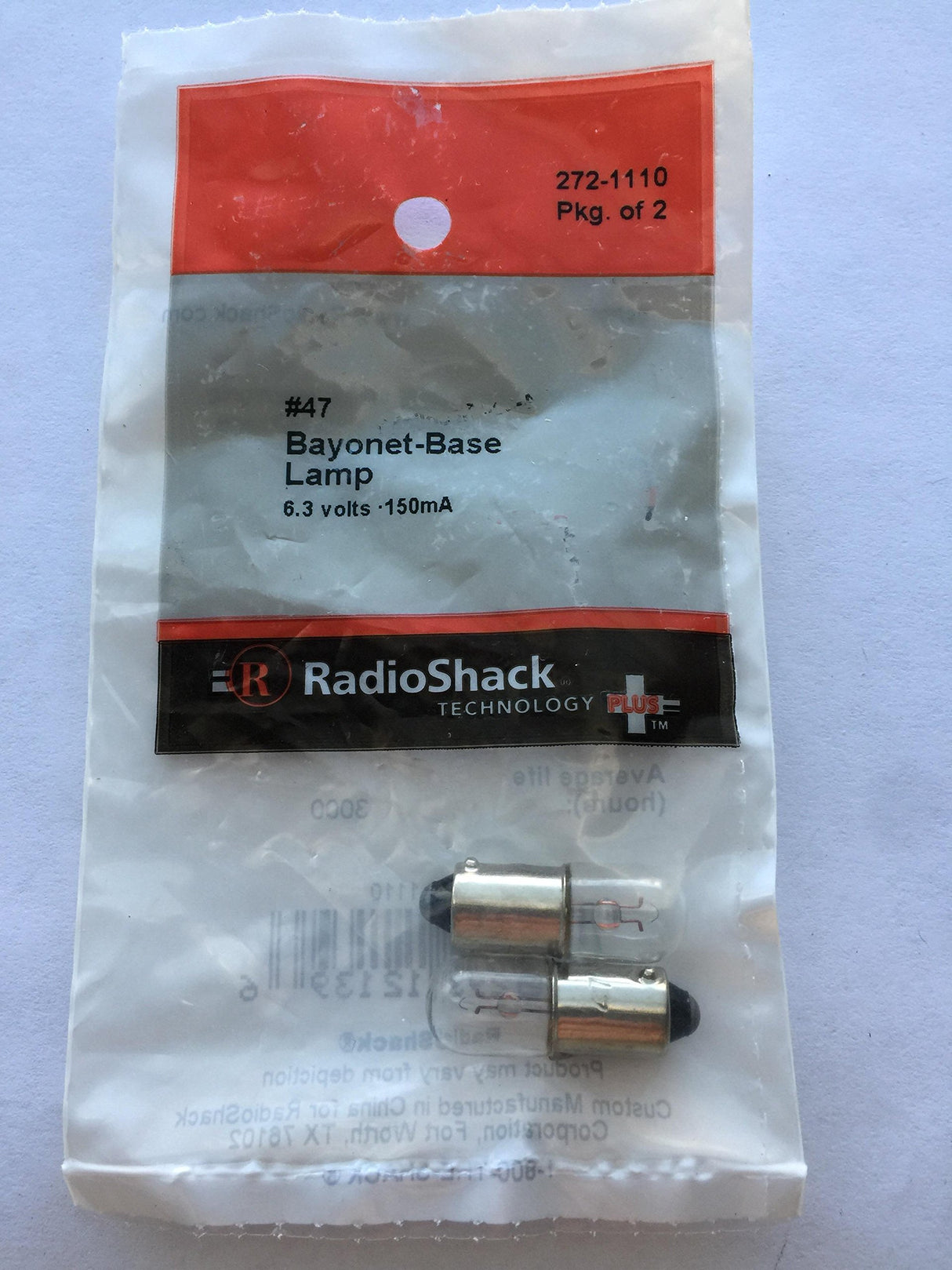 6.3V 150MA INCANDESCENT FLASHLIGHT BULB (2-PACK)