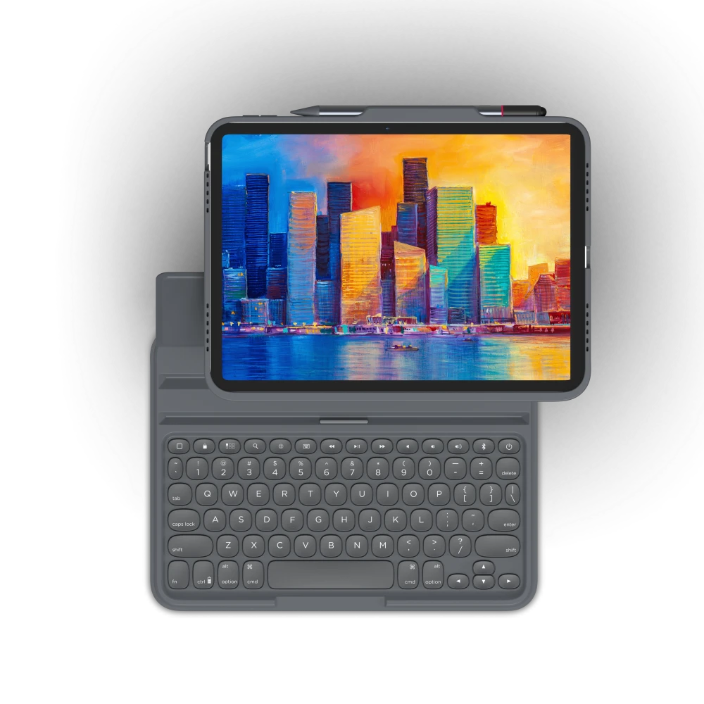 ZAGG - Pro Keys Wireless Keyboard and Detachable Case for Apple iPad 10.9 (2022) / iPad 11th Gen - Black and Gray