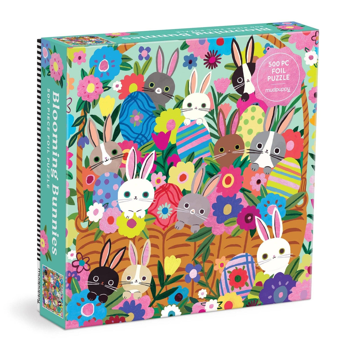 Mudpuppy - Blooming Bunnies 500 Piece Foil Family Puzzle