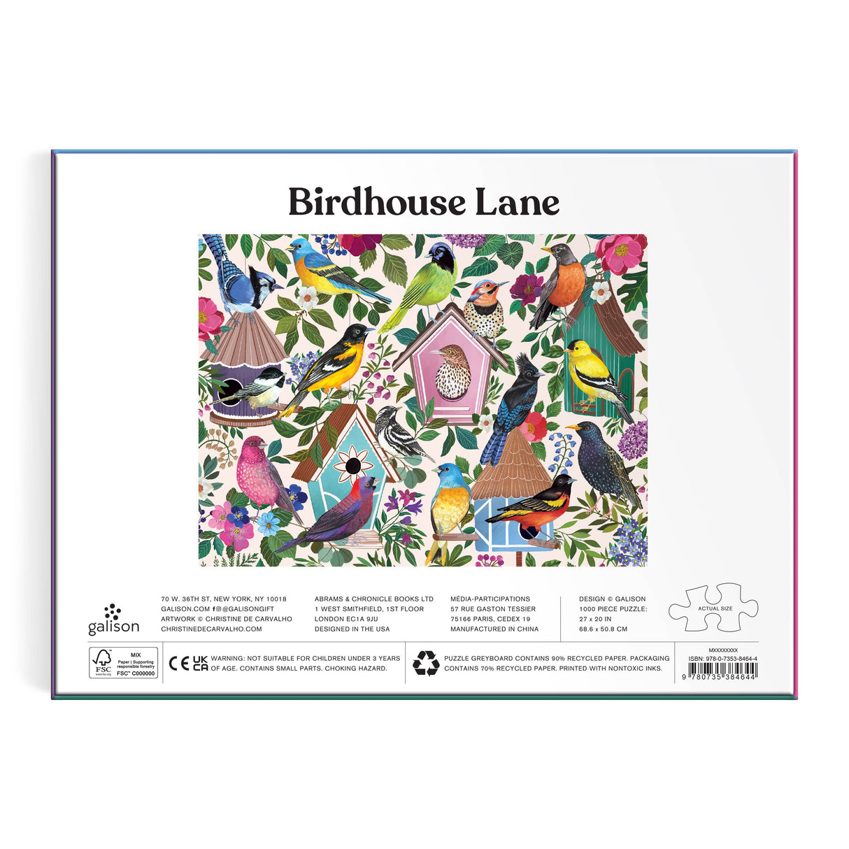 Galison - Birdhouse Lane 1000 Piece Puzzle