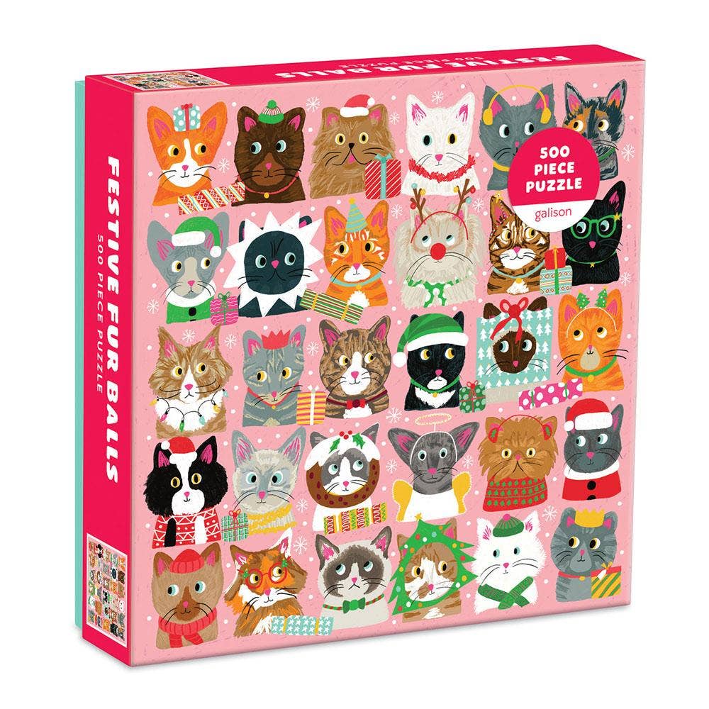 Galison - Festive Furballs 500 Piece Puzzle