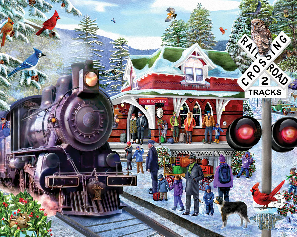 White Mountain Train Ride - Seek & Find - 1000 Piece Jigsaw Puzzle