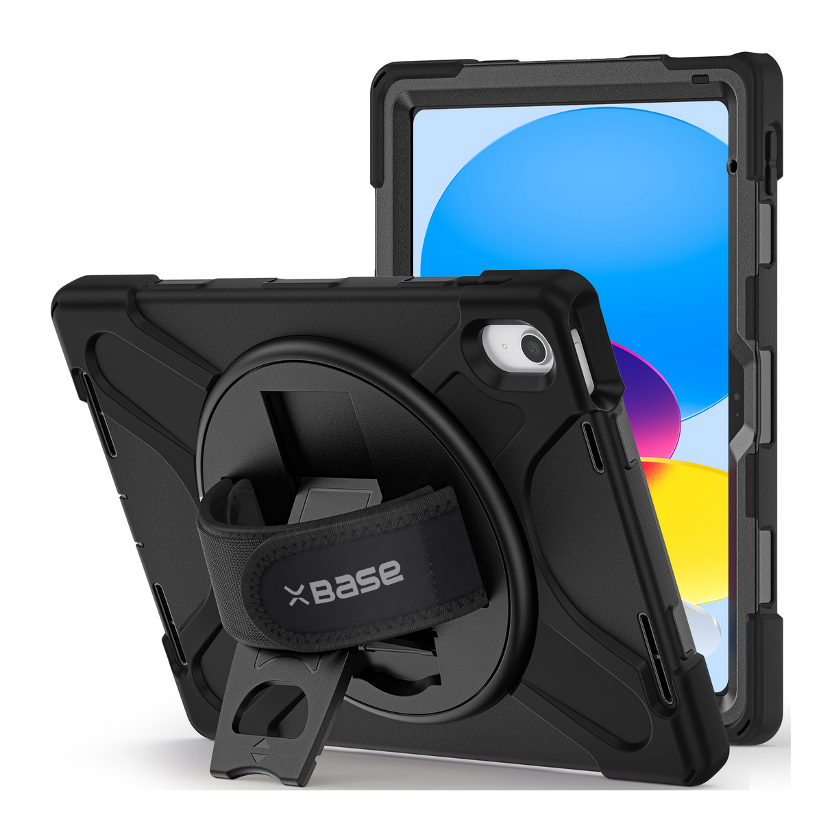 xBase iPad 10 & 11 Gen Armor Tech Heavy Duty Case w/Hand Strap/Shoulder Strap & Kickstand