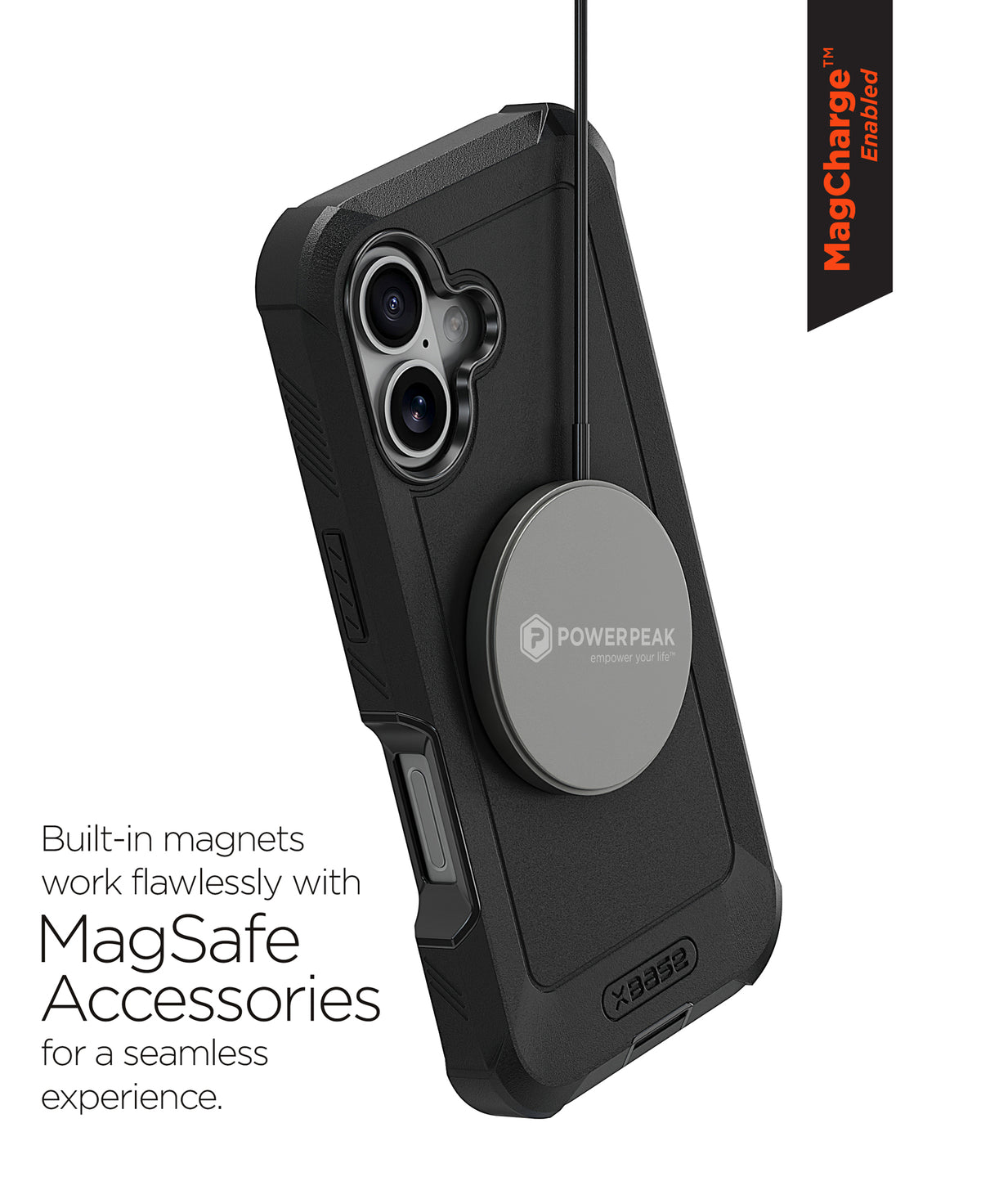 xBase iPhone 17- Boulder MagSafe Heavy-Duty Co-Molded Rugged Protective Case - Black - image 3
