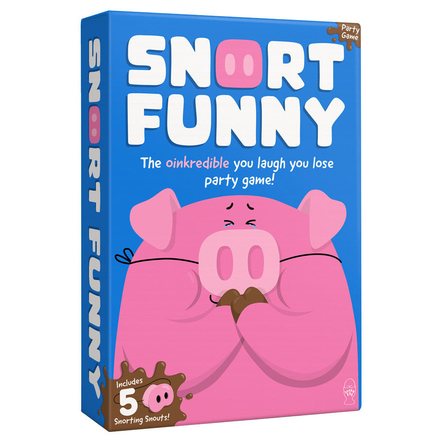 Snort funny party card game by Lelo Games, 3D view of box