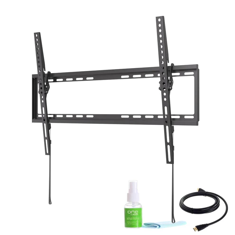 TILT WALL MOUNT KIT FOR 42-75" TVS WITH HDMI CABLE AND SCREEN CLEANER