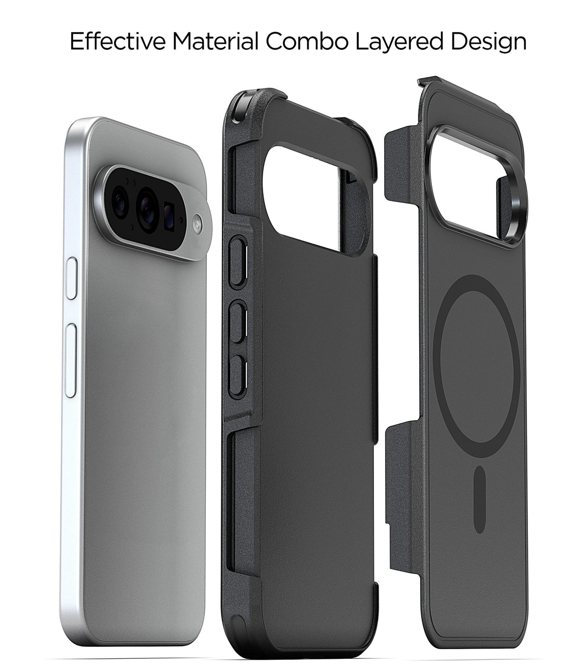 xBase Pixel 10/10 Pro ProTech Dual Layer MagSafe Compatible Rugged Armor Protective Case - Black - image 4