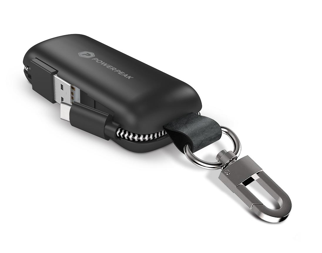 POWERPEAK CLIP ON ULTRA PORTABLE CHARGER WITH INTEGRATED USB