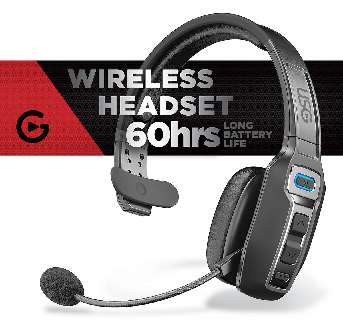 USG - Viper 2 Wireless Bluetooth Trucker / Office Headset - Black - image 2