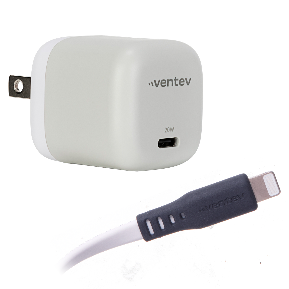 Ventev 20w Pd Usb C Mini Wall Charger And Usb C To Apple Lightning Cable