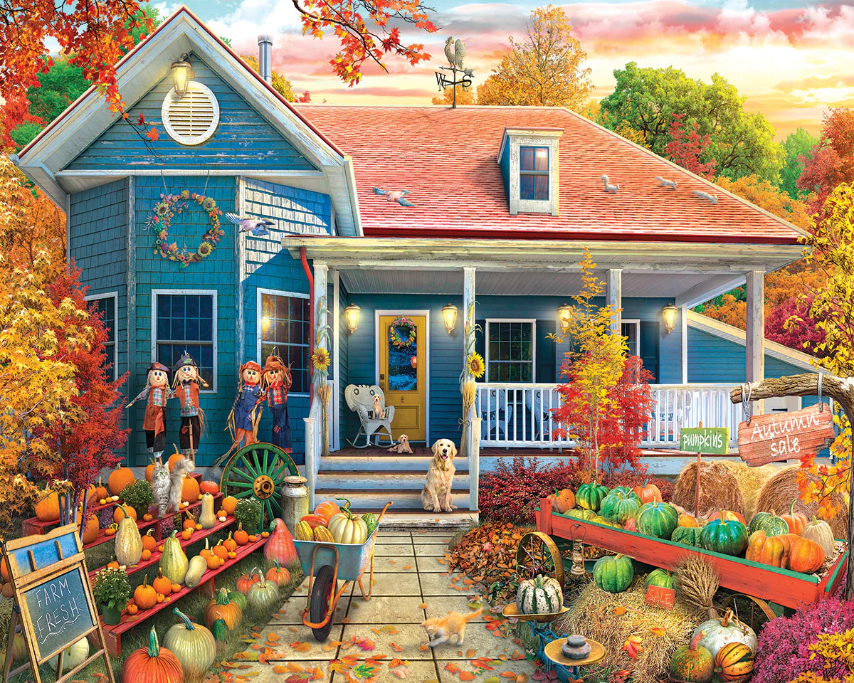 White Mountain Puzzles - Autumn House - 1000 Piece Jigsaw Puzzle