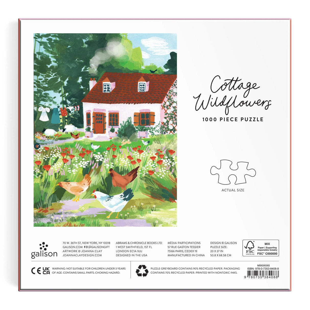 Galison - Cottage Wildflowers 1000 Piece Puzzle in a Square Box