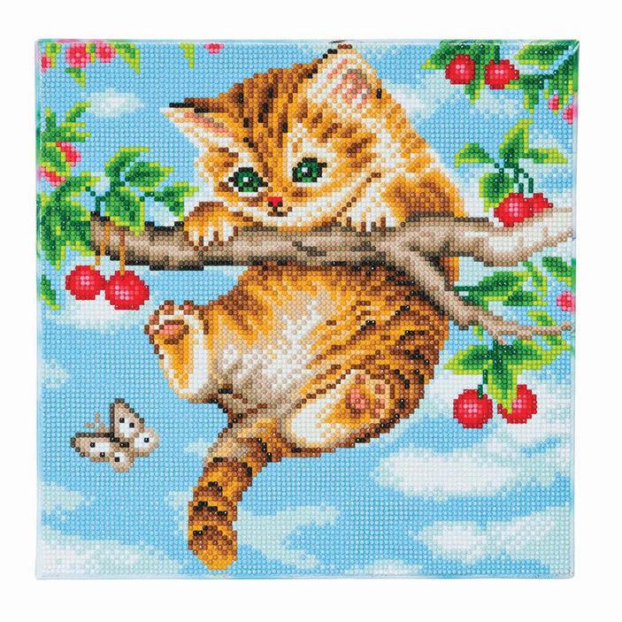 Crystal Art Mounted Kit (Med): Cherry Kitten