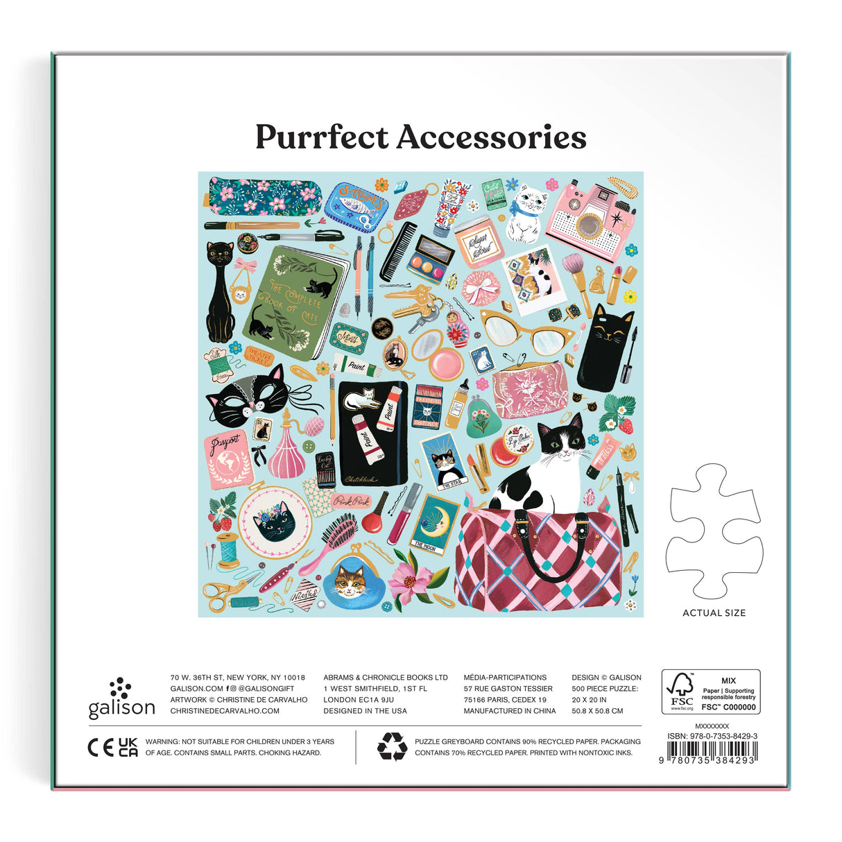 Galison - Purrfect Accessories 500 Piece Foil Puzzle