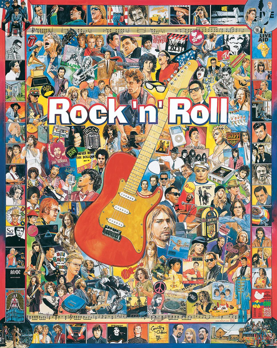 White Mountain Puzzles - Rock 'n' Roll - 1000 Piece Jigsaw Puzzle