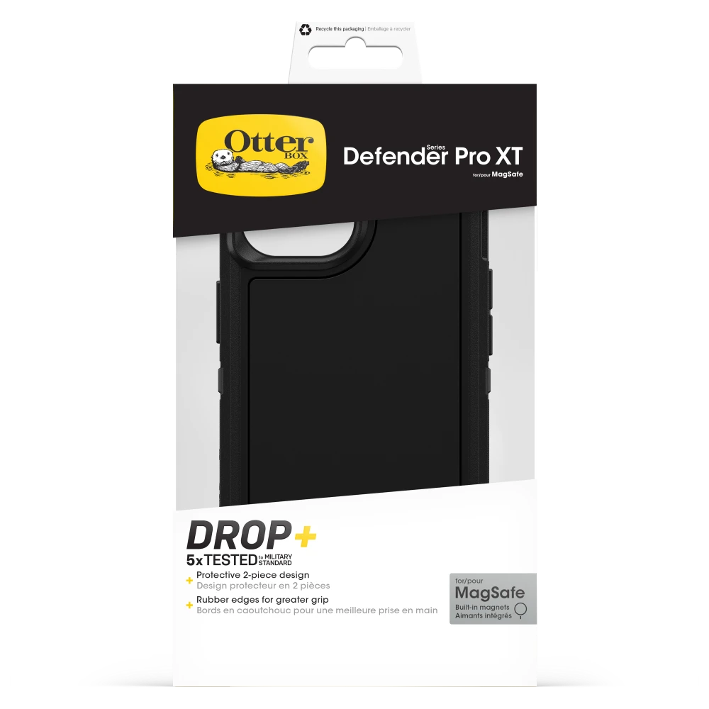 OtterBox - Defender Pro XT MagSafe Case for Apple iPhone 15 / iPhone 14 / iPhone 13 / iPhone 16e - Black