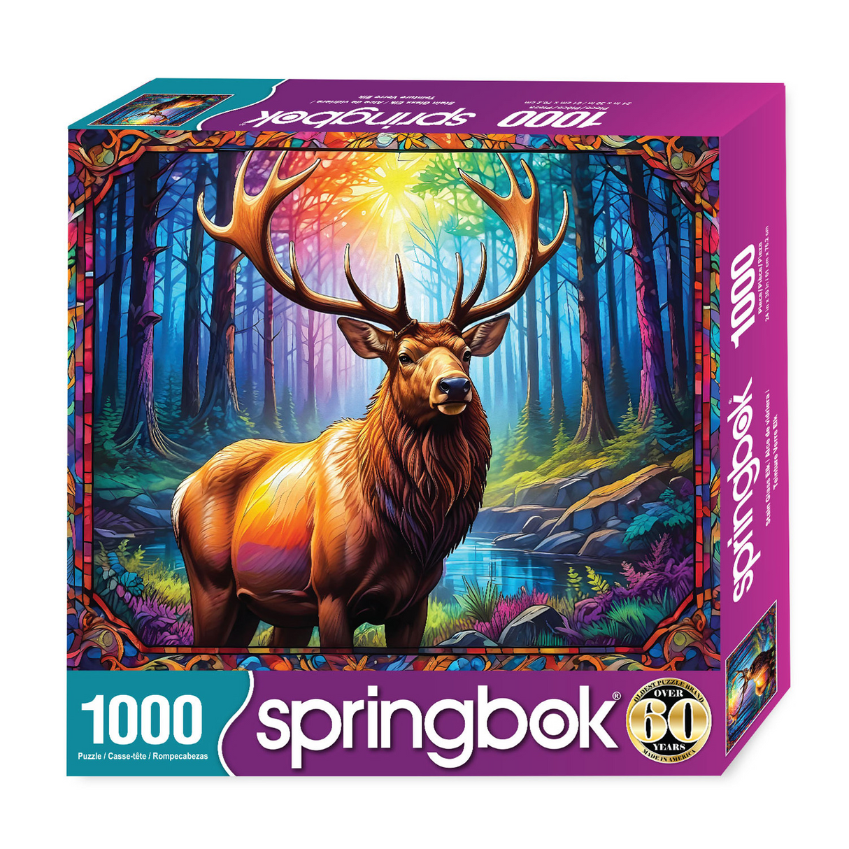 Springbok Stain Glass Elk Limited Release 1000Pc Puzzle