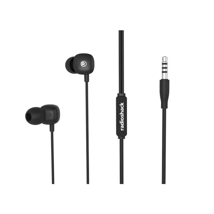 RadioShack Wired Earphones with Microphone with Compatibility 3.5 mm audio input devices and Built-in microphone