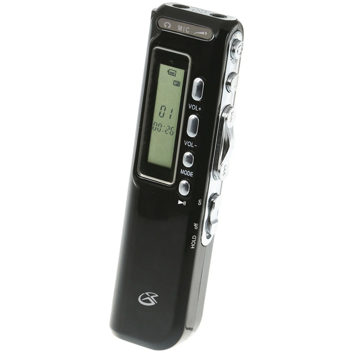 GPX® 4-GB Digital Voice Recorder with Voice Activation, Black, PR047B