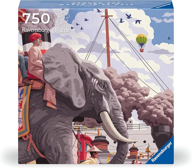 Ravensburger Art & Soul: Around The World in 80 Days - 750 Piece Jigsaw Puzzle with Poster | Captivating Adventure Puzzle | Perfect for Literature Lovers