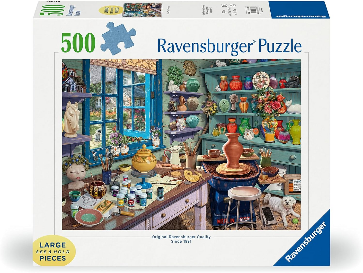 Ravensburger Pottery Studio Sanctuary 500 Piece Jigsaw Puzzle, Companion to Cozy Retreat by Steve Read, Canadian Collection, Eco-Friendly Materials