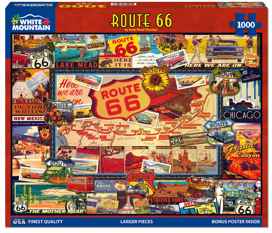 White Mountain Puzzles - Route 66 - 1000 Piece Jigsaw Puzzle