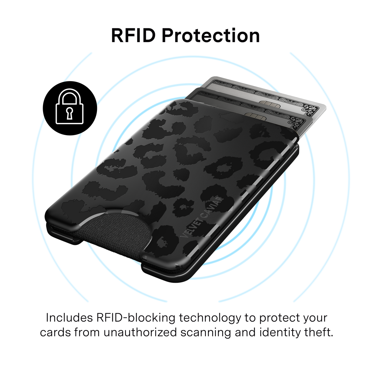 VELVET CAVIAR - Magnetic Phone Wallet- Black Leopard