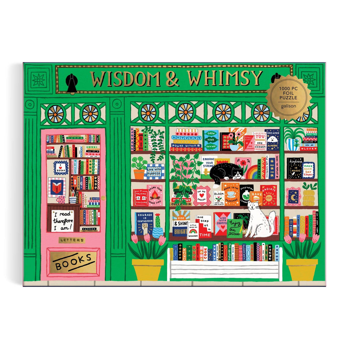 Galison - Wisdom & Whimsy Bookshop 1000 Piece Foil Puzzle