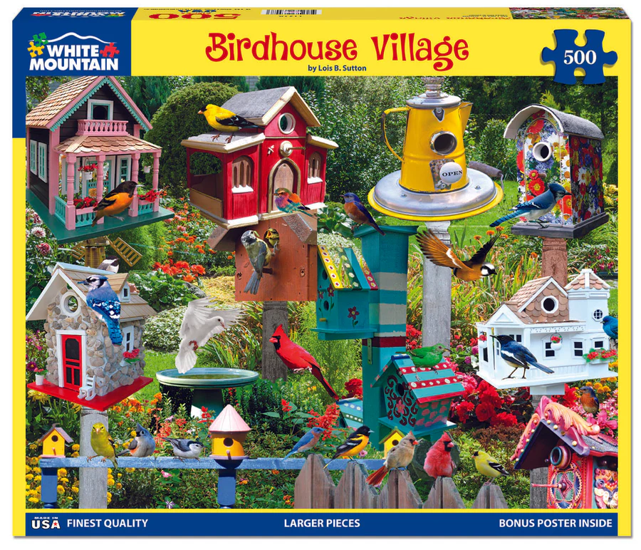White Mountain Birdhouse Village - 500 Piece Jigsaw Puzzle