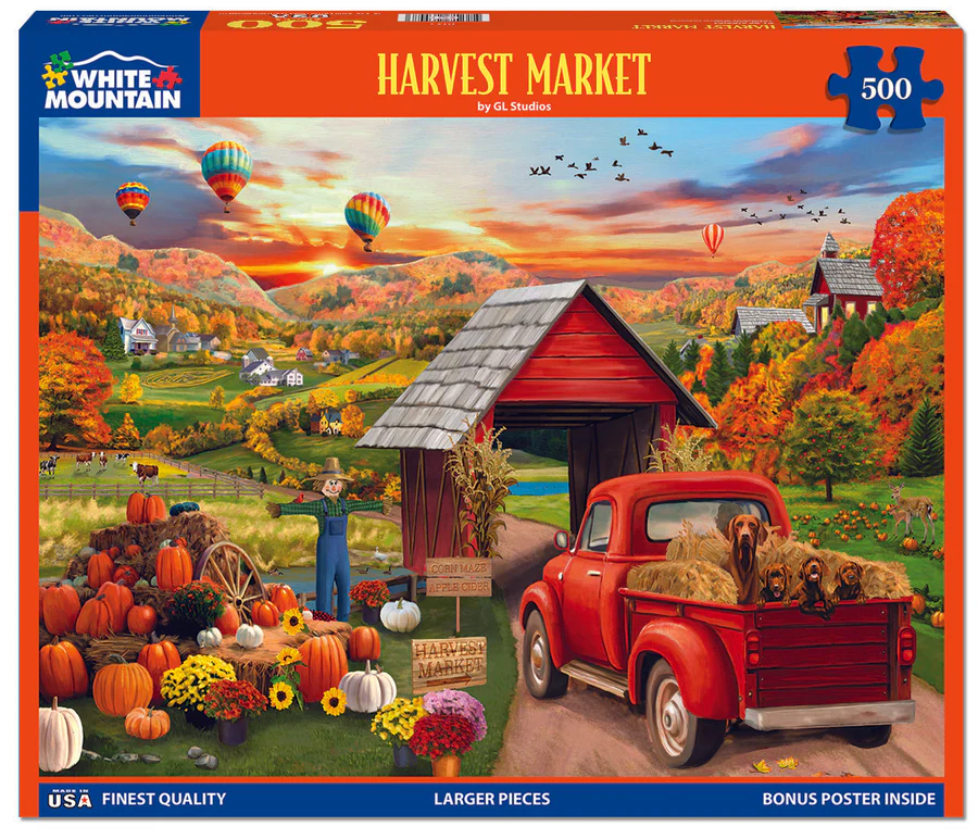 White Mountain - Harvest Market- 500 Piece Jigsaw Puzzle