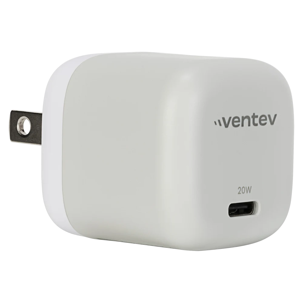 Ventev - 20W ULTRAFAST USB C Universal Wall Charger and USB C to USB C Cable - Gray