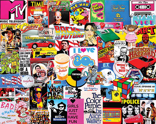 White Mountain Puzzles I Love the 1980's 1000 Piece Jigsaw Puzzle