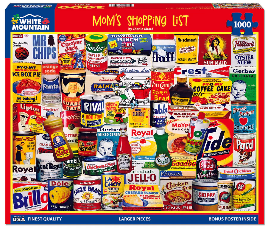 White Mountain Puzzles - Mom's Shopping List - 1000 Piece Jigsaw Puzzle