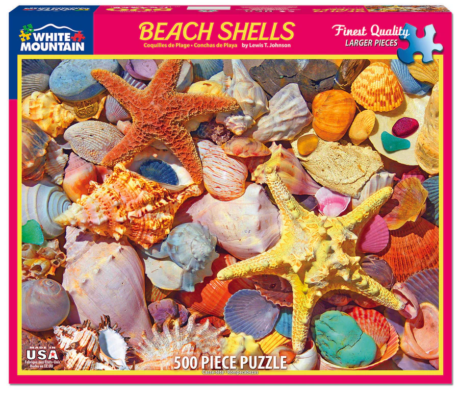 White Mountain Puzzles Beach Shells - 500 Piece Jigsaw Puzzle