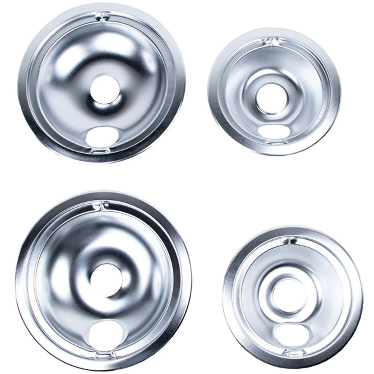 Certified Appliance Accessories® Chrome Style B 2 Large 8" & 2 Small 6" Replacement Drip Bowls for GE® & Hotpoint® Electric Ranges