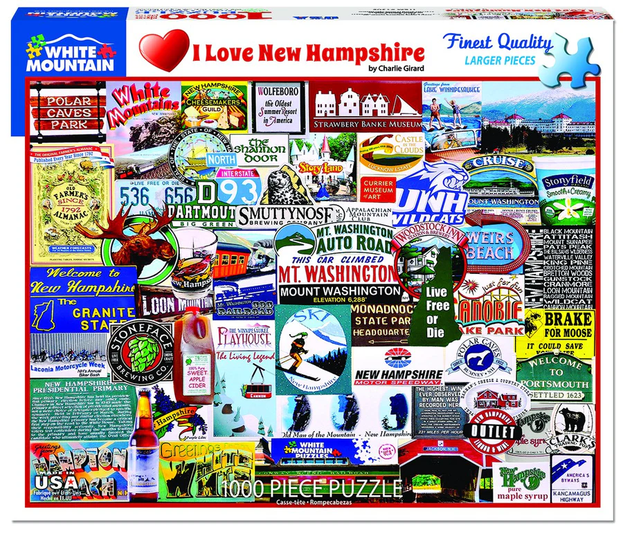White Mountain Puzzles I Love New Hampshire - 1000 Piece Jigsaw Puzzle