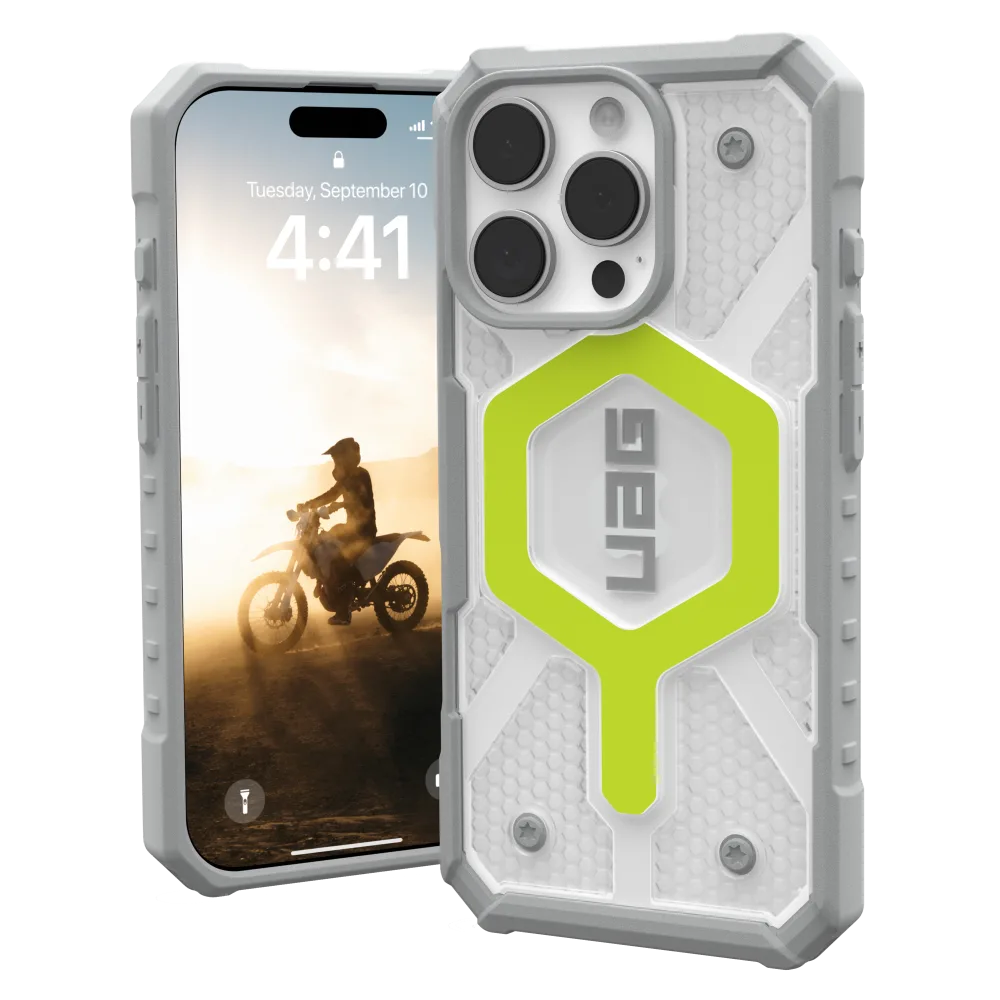 Urban Armor Gear (UAG) - Pathfinder Clear MagSafe Case for Apple iPhone 16 Pro - Active Neon