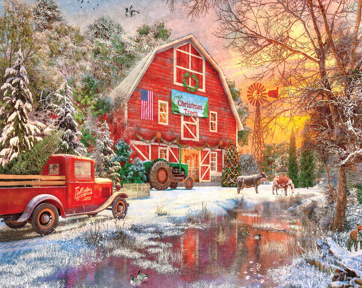 White Mountain Puzzles Christmas Tree Farm 1000 Piece Jigsaw Puzzle