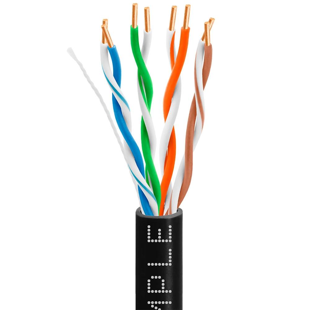 WIRE CAT6 RISER CMR BLACK 1' REELX PULL BOX