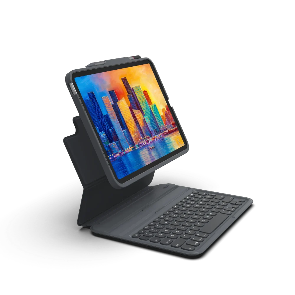 ZAGG - Pro Keys Wireless Keyboard and Detachable Case for Apple iPad 10.9 (2022) / iPad 11th Gen - Black and Gray