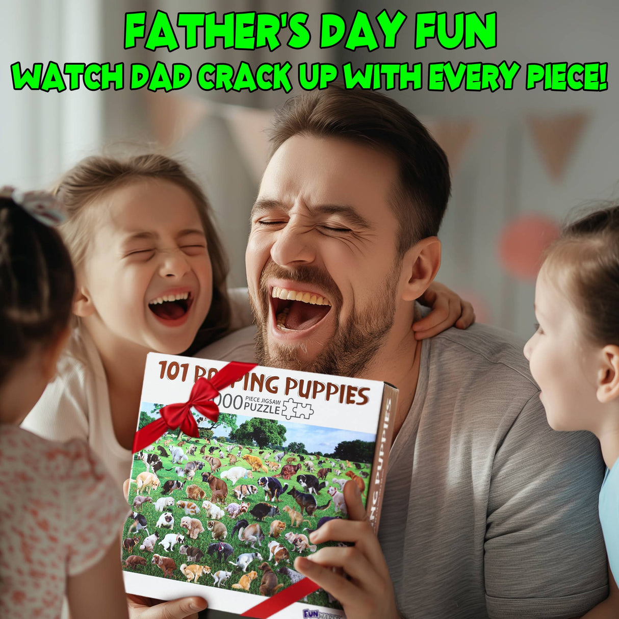101 Pooping Puppies 1000-Piece Puzzle, Christmas Gift, Gag
