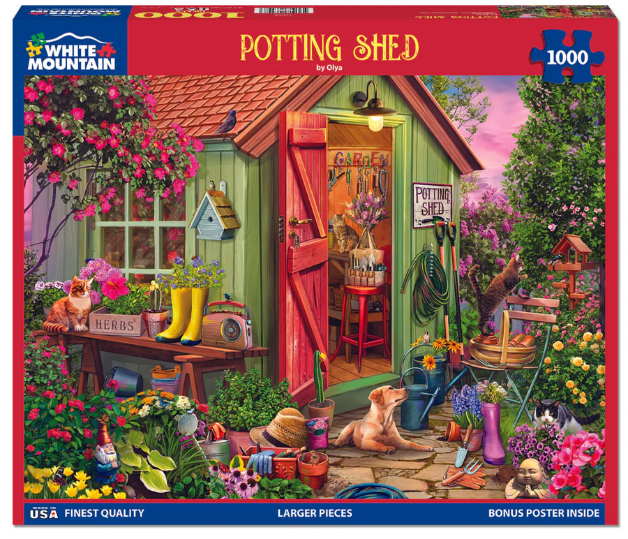 White Mountain Puzzles - Potting Shed - 1000 Piece Jigsaw Puzzle