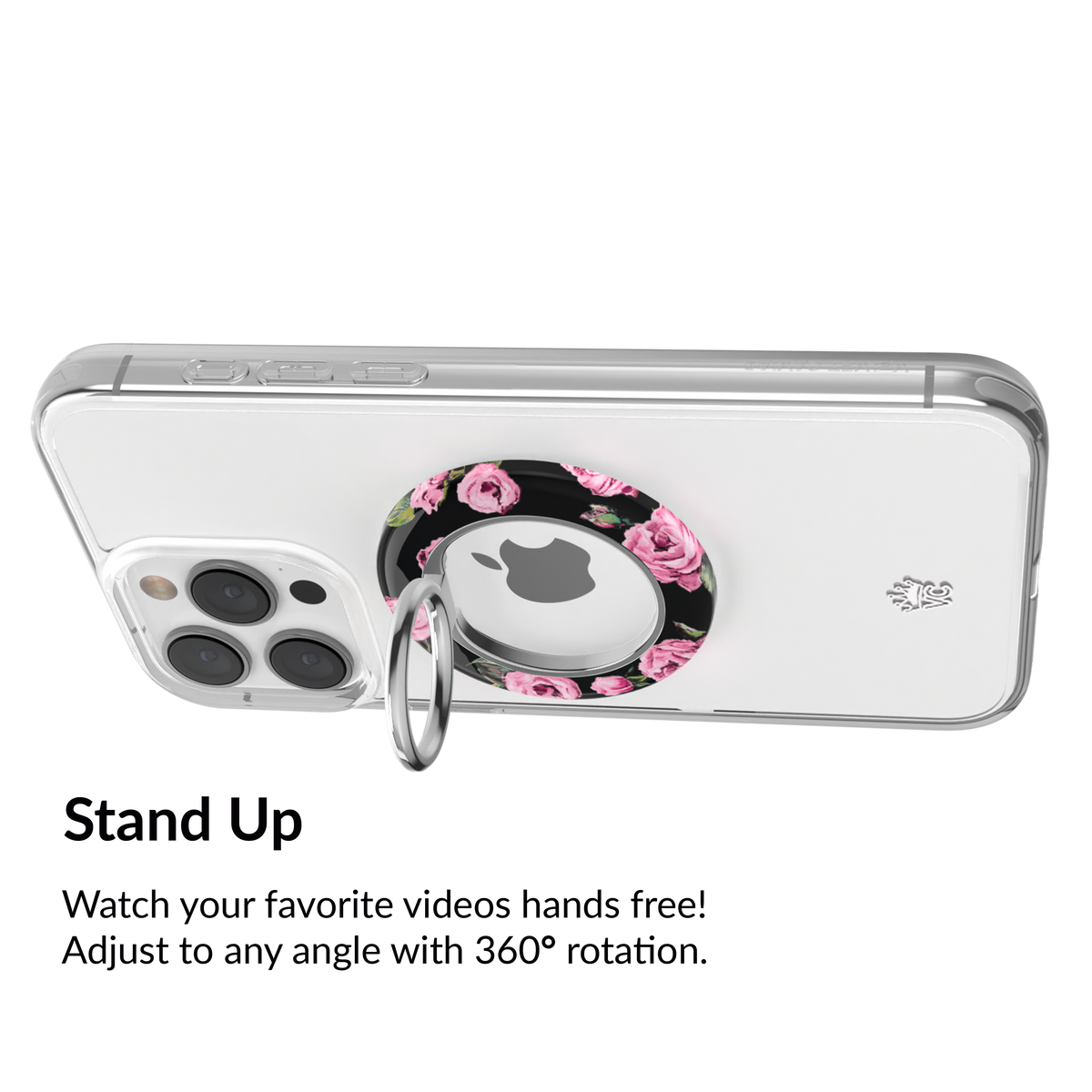 VELVET CAVIAR - Magnetic Phone Ring & Stand - Pink Rose Floral