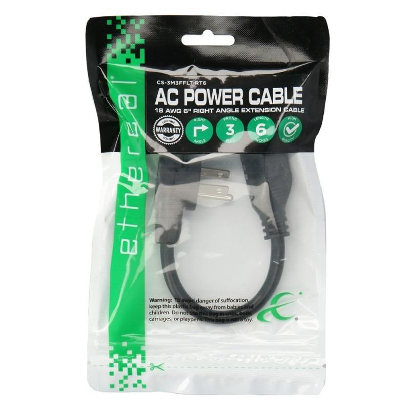 RIGHT ANGLE POWER EXTENSION CABLE - 6 IN