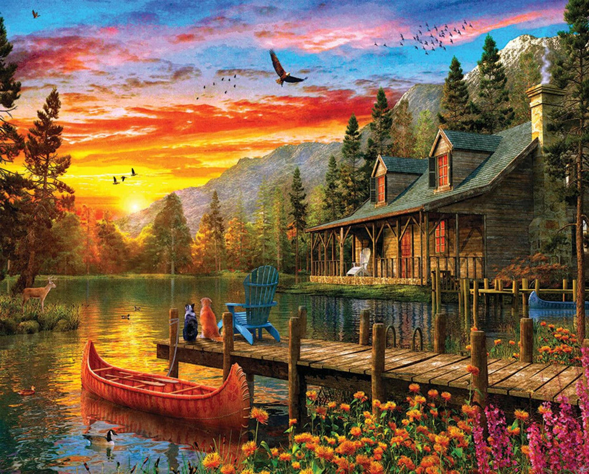 Springbok Cabin Evening 1000 Piece Jigsaw Puzzle