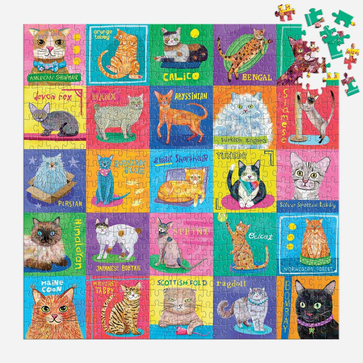 Mudpuppy - Purr-fect Portraits 500 Piece Family Puzzle