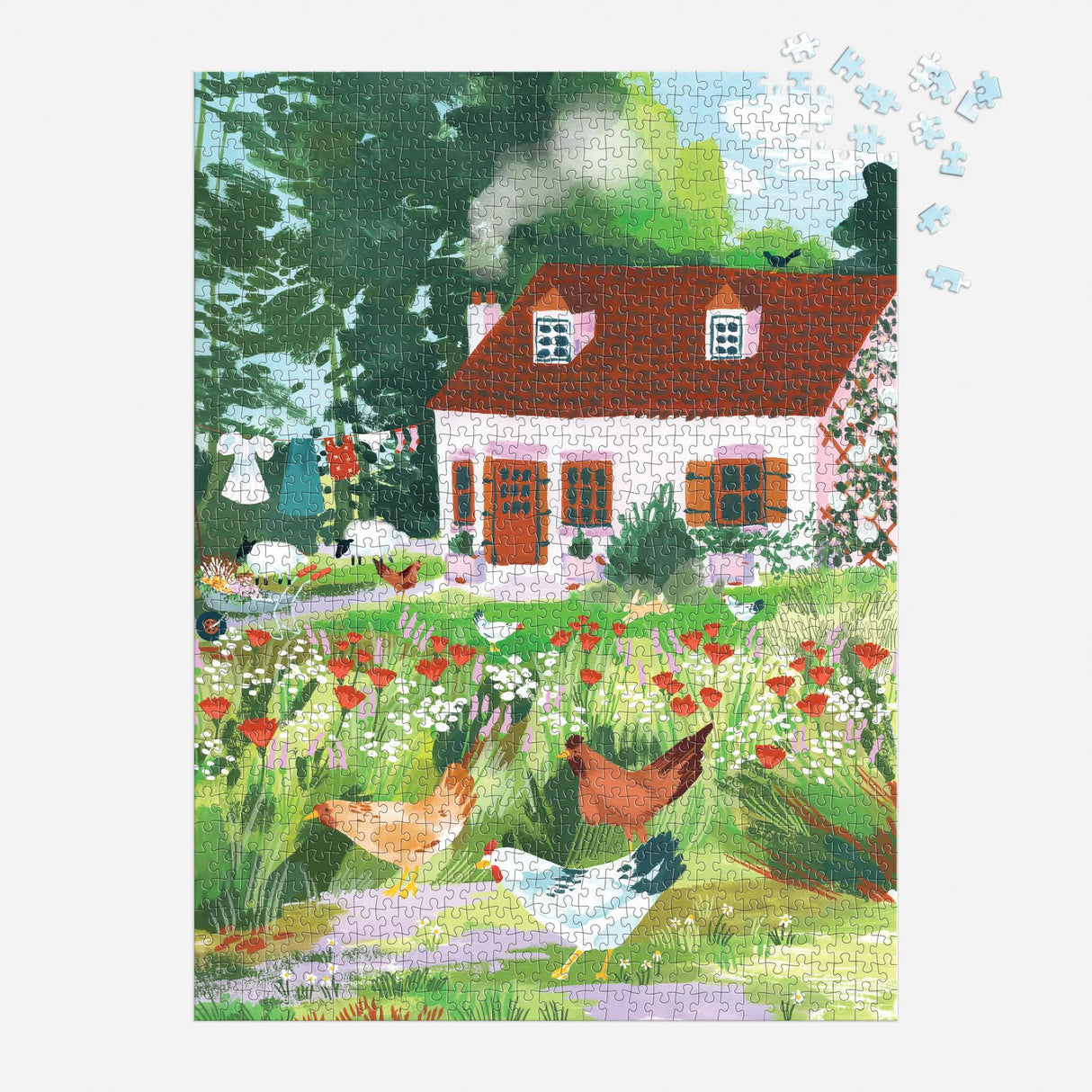 Galison - Cottage Wildflowers 1000 Piece Puzzle in a Square Box