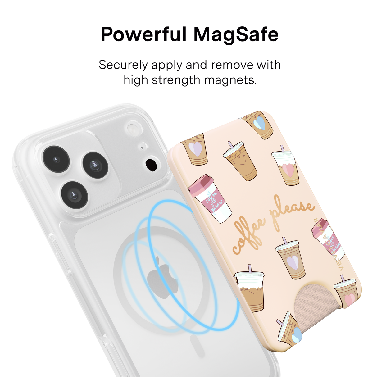 VELVET CAVIAR - Magnetic Phone Wallet- Coffee Please