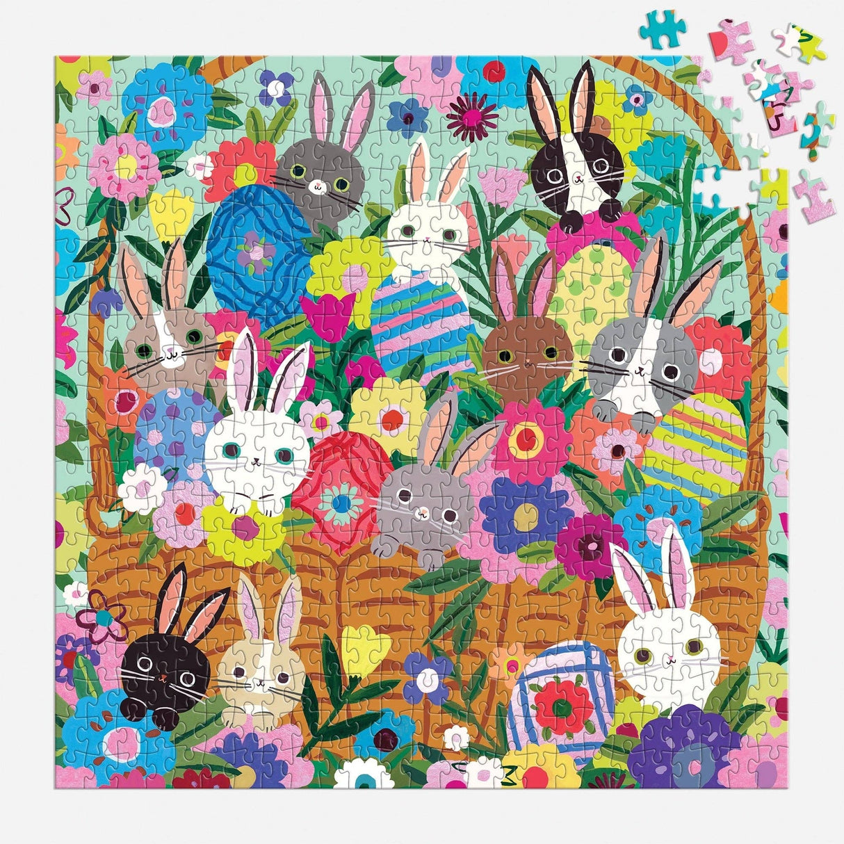 Mudpuppy - Blooming Bunnies 500 Piece Foil Family Puzzle