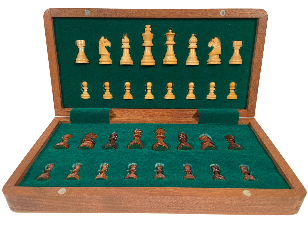 Wood Expressions - Travel Magnetic Wood Folding Chess Set, 12 inches
